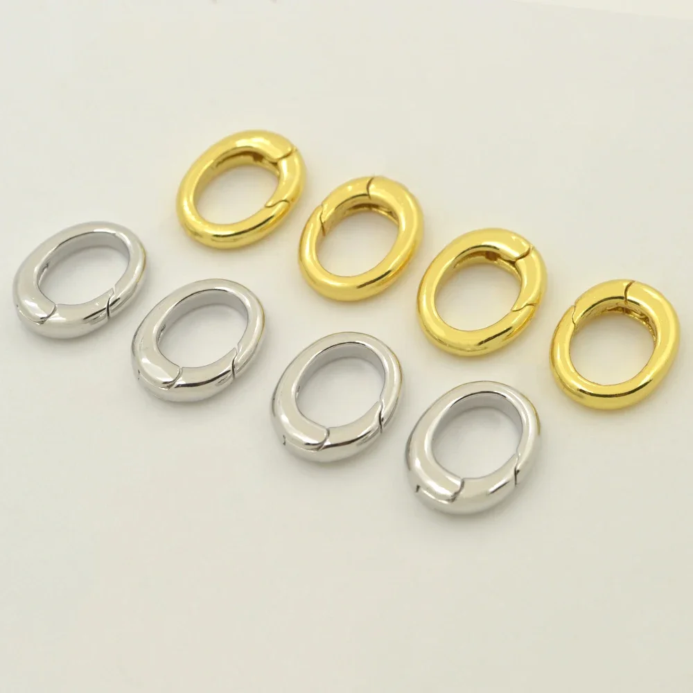 LJRIVER 3 Piece/Lot Spring Buckle for diy Jewelry Parts Gold Silver Color Clasps for Fastener Bracelet Necklace Making Supplies