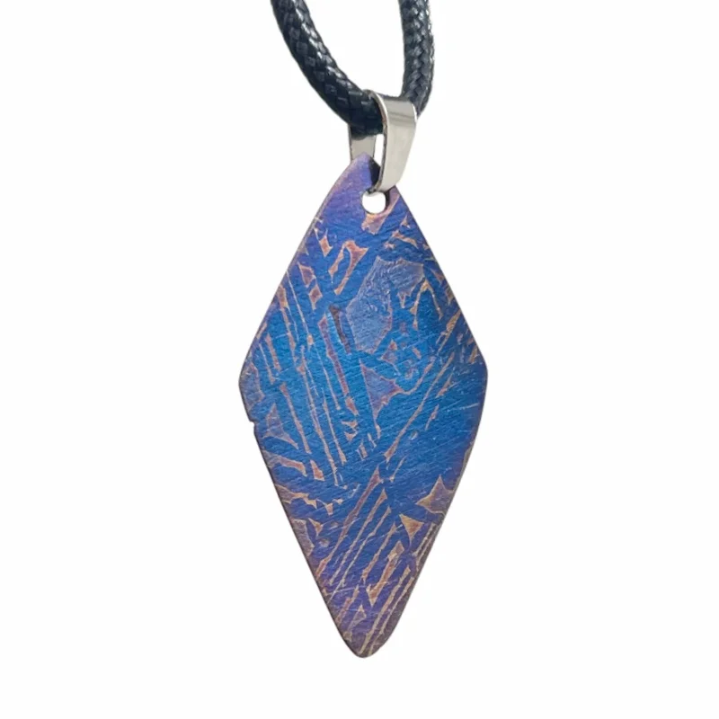 Genuine Muonionalusta Meteorite Rhombus Pendant Fine Meteorite Collection Piece LK440