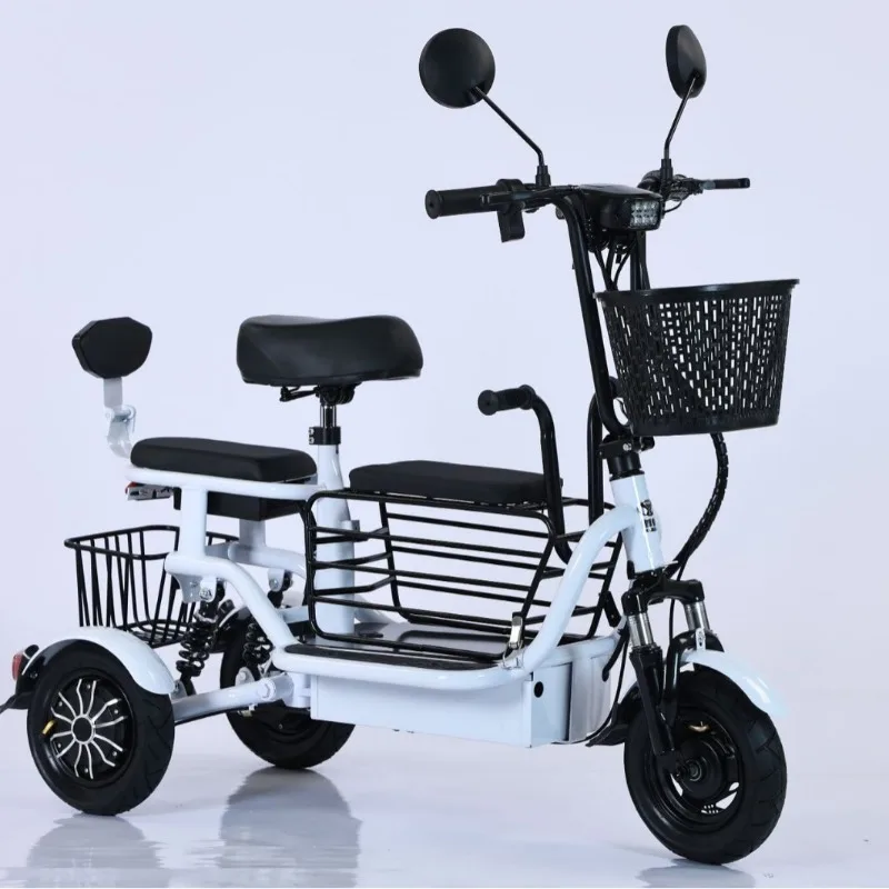 Elektrische driewieler dubbele driezits kleine damesscooter