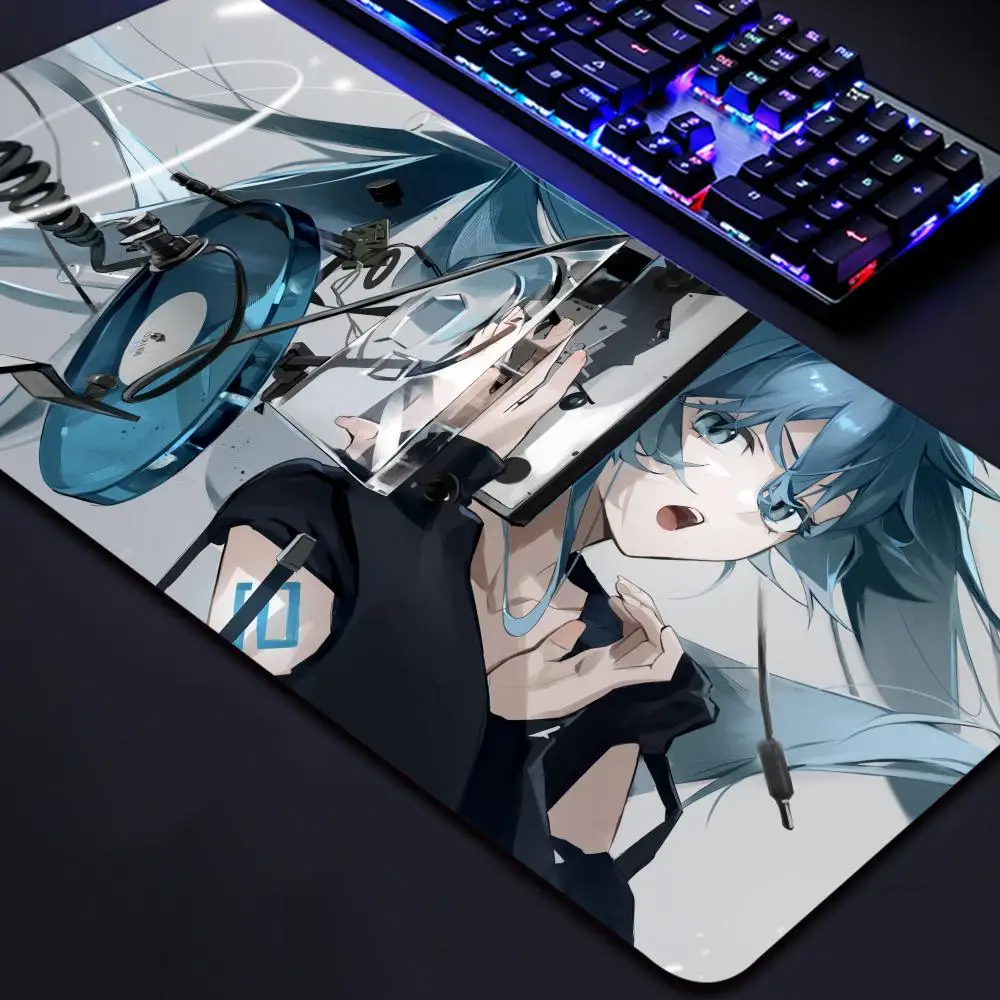 Popular virtual diva H-Hatsune Cute Miku Mouse Pad Non-Slip Rubber Edge locking mousepads Game play mats for notebook PC compute