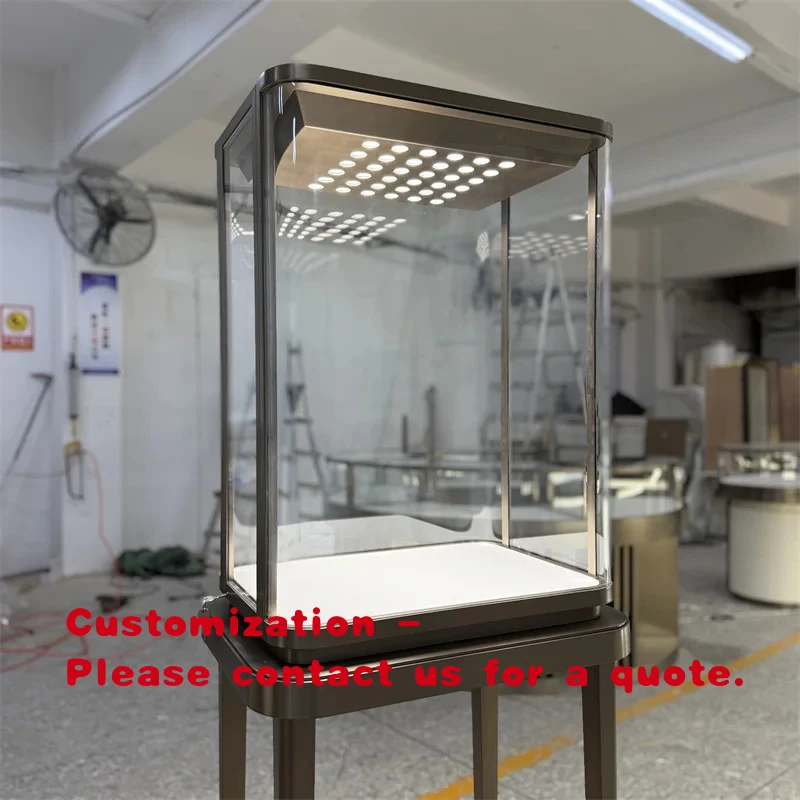 custom.Modern High-end Jewelry Showcase Glass Custom Jewelry showcase Metal  Jewelry Display Showcase