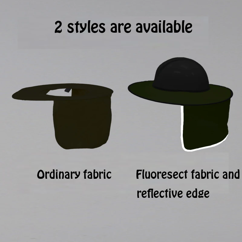 Safety Sun Shade Hat And Neck Shine Protection With Safety High Visibility Reflective Stripe