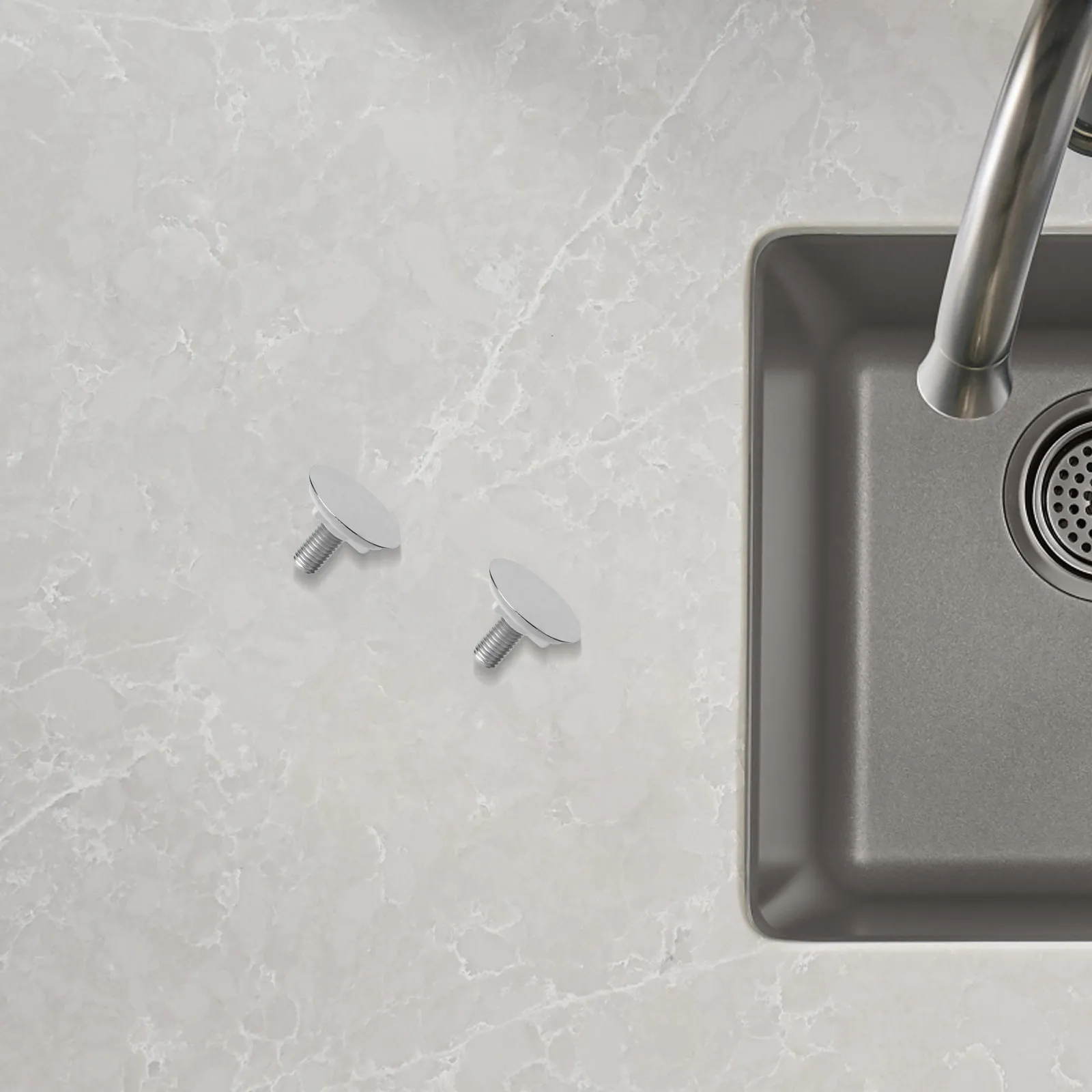 2pcs Kitchen Hole Cover Faucet Decorative Cap Kitchen Bathroom Sink Cover for Counter Space Stainless Plastic Sink Drain Filter