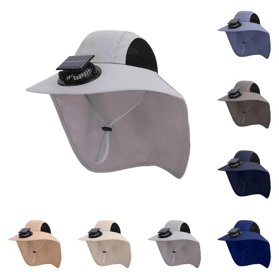 Outdoor Wide Brim Hat With Solar Fan Wide Brim Solar Fan Outdoor Fishing Hat Solar Usb Charging Solar Womens Hats Summer