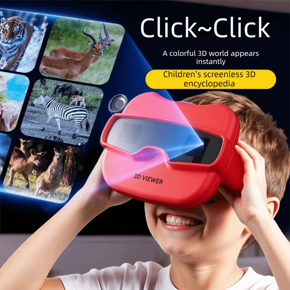 View Finder 3D Stereoscopic 3D Viewer Toy Portable Educational Story Slides Mini Theater Science Educational Toy Boys