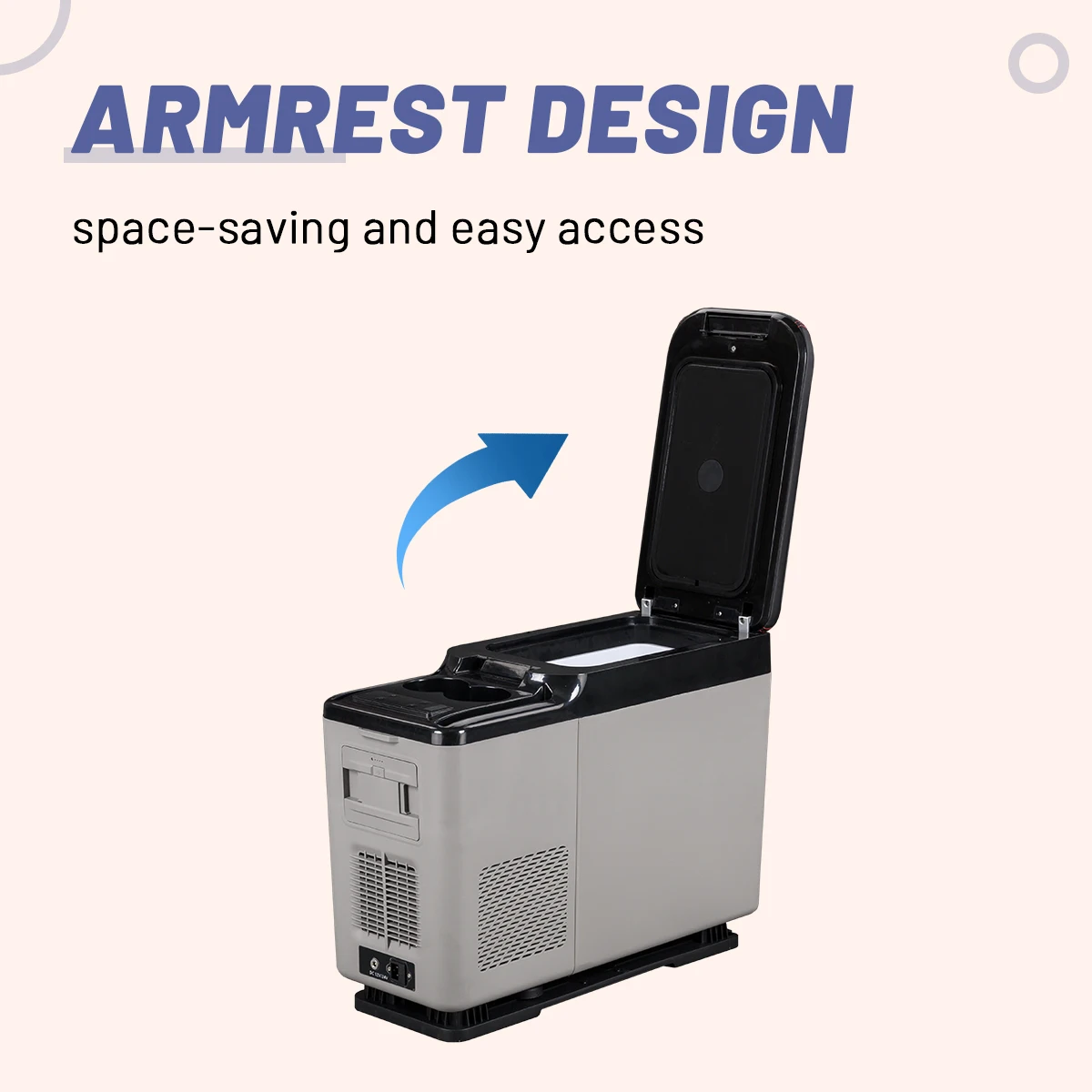 Reigerator kecil SUV Mini dc12/24 V, kelas atas elektronik zona tunggal kulkas 12v Dc kompresor Universal sandaran tangan kotak pendingin