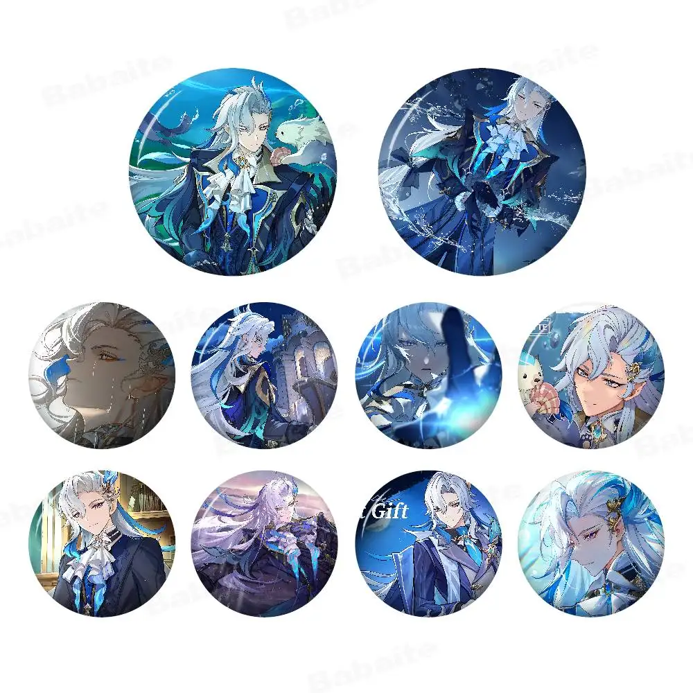 Genshin Impact Neuvillette 58mm Cute Series Pins Funny Badge Interesting Cartoon Brooches Backpack Clothes Gift Accessory