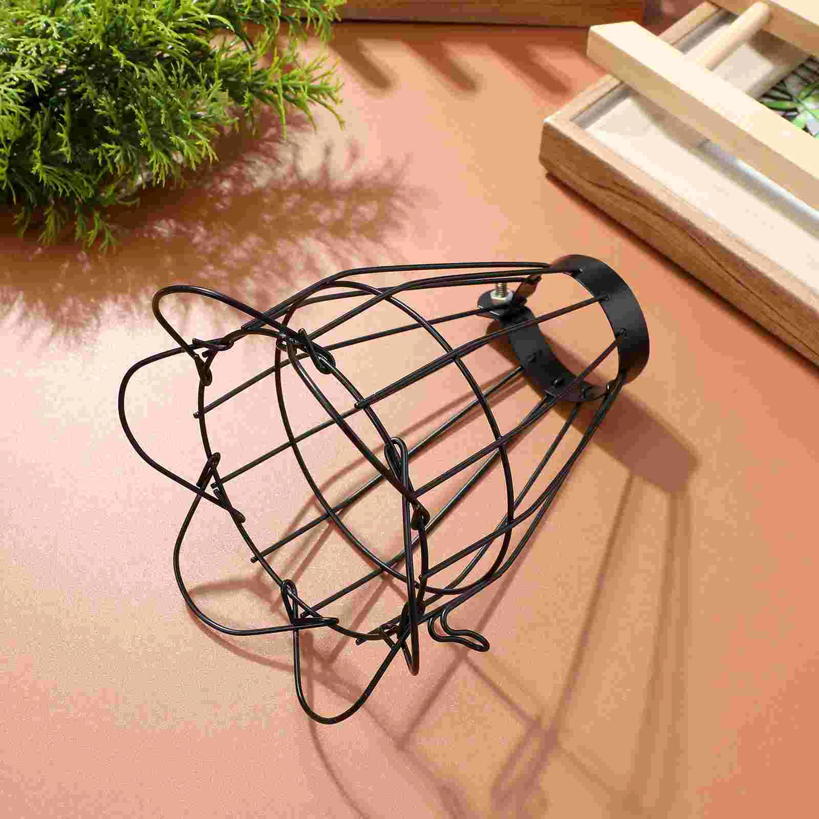 Light Strip Heated Ceramic Lampshade Reptile Guard Cage Protective Cover Black Insulation Anti-scald