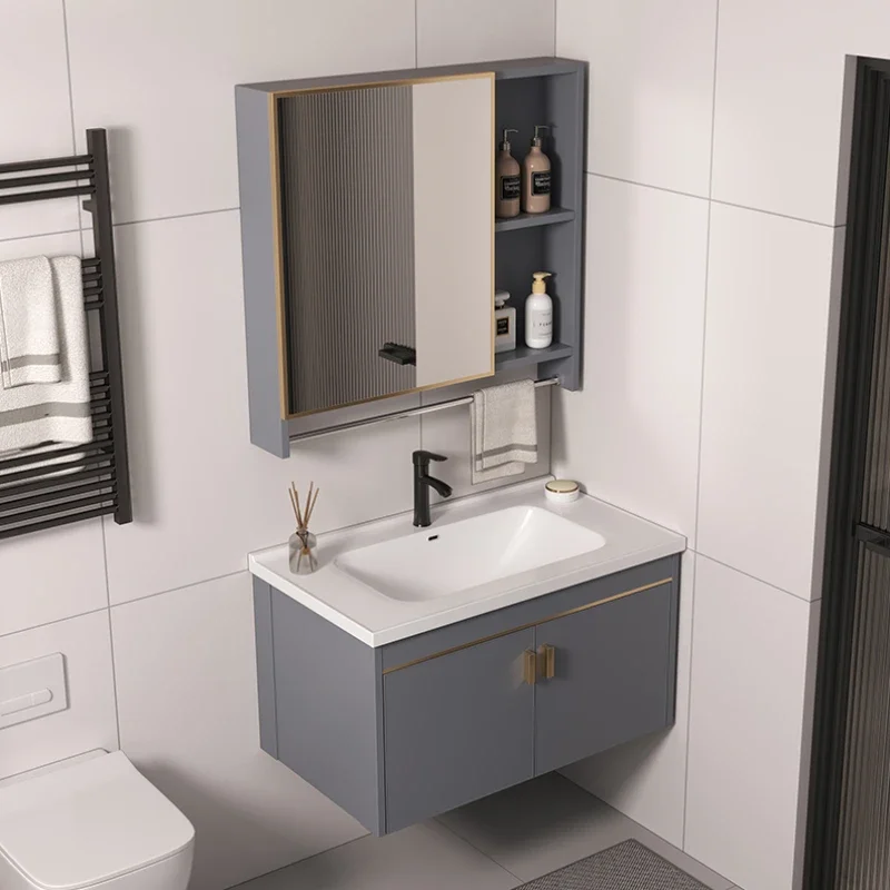 Space Saver Washbasin Bathroom Cabinet Nordic Mirror Organizer Storage Bathroom Cabinet Shower Large Armoire De Rangement