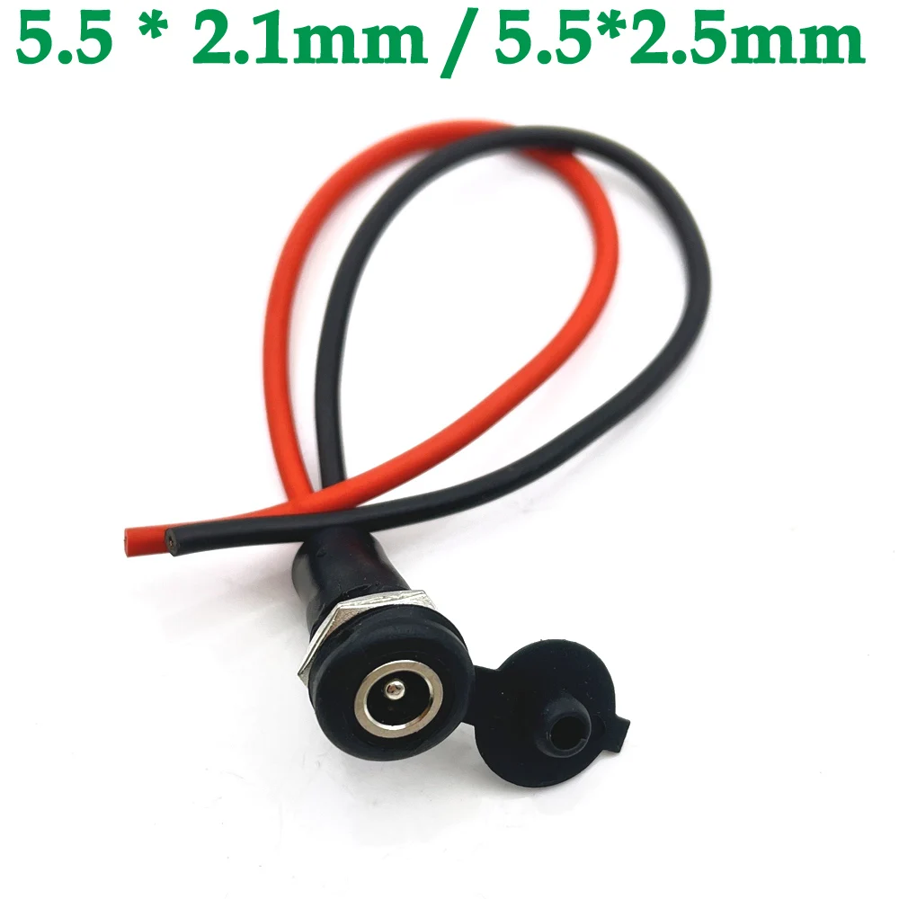 DC 5.5*2.1mm/5.5*2.5mm 5521 5525 Socket DC Power Supply Jack Socket Plug Female Panel Mount Connector 5.5mm 2.1mm Adapter