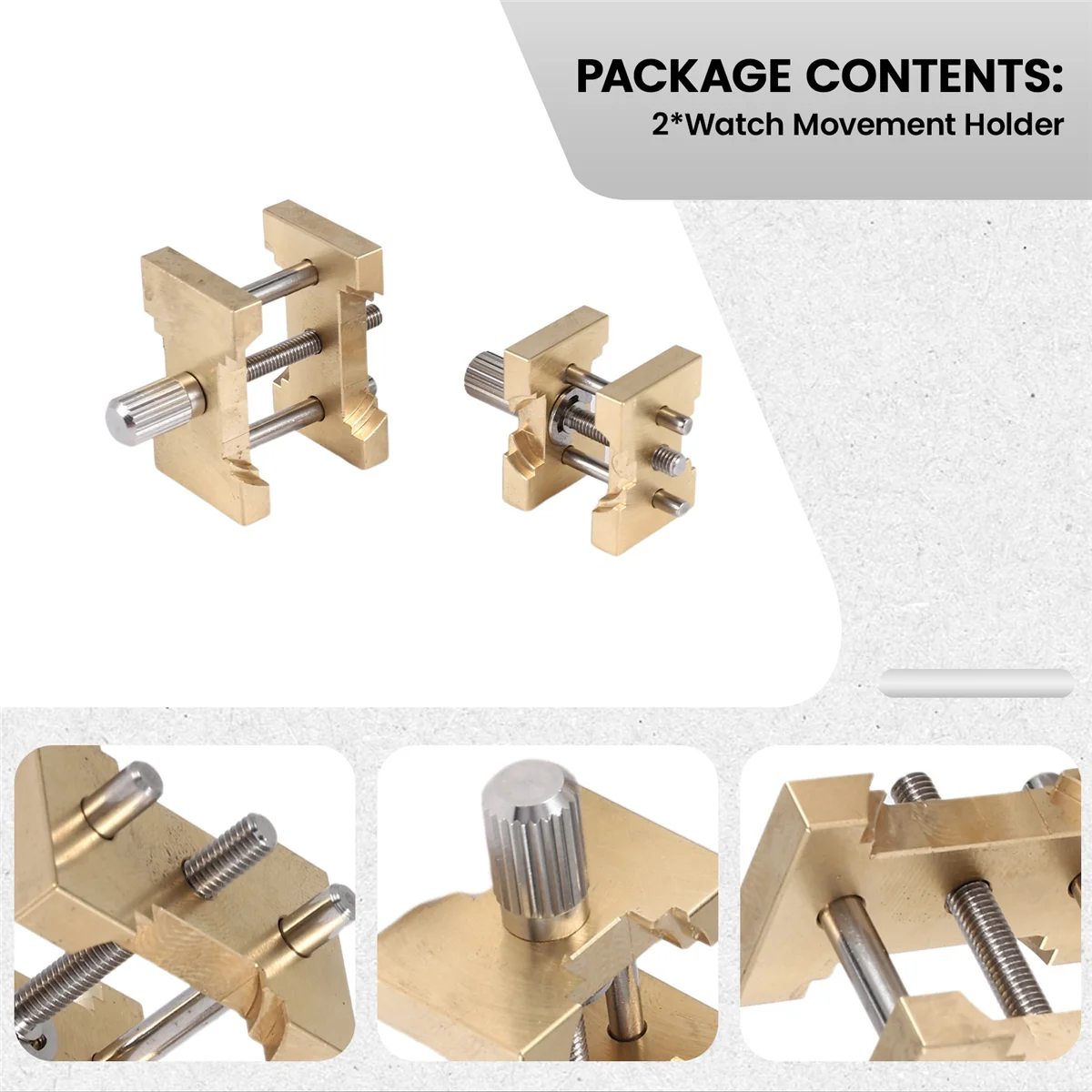 مبيعات! 2 قطعة حامل حركة الساعة النحاسية قاعدة ثابتة متعددة الوظائف لصانع الساعات ساعة المشبك أدوات إصلاح الساعات