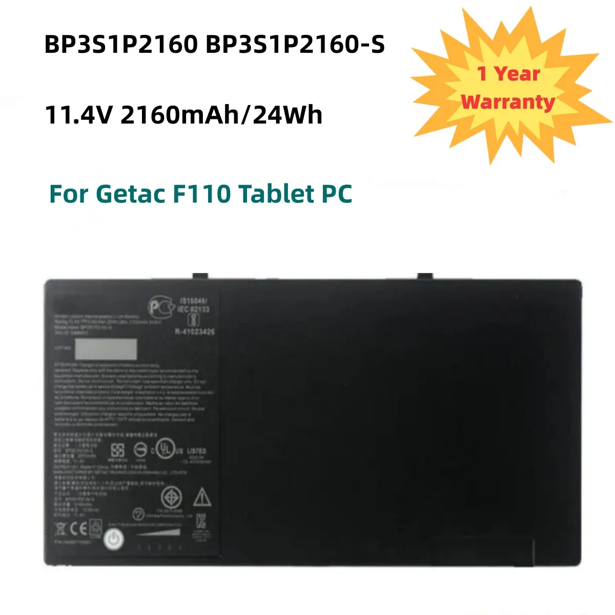 BP3S1P2160 BP3S1P2160-S 11,4 в 24 Втч/2160 мАч аккумулятор для ноутбука Getac F110 Tablet Series G8M3X2 441857100001 P/N:24285710000