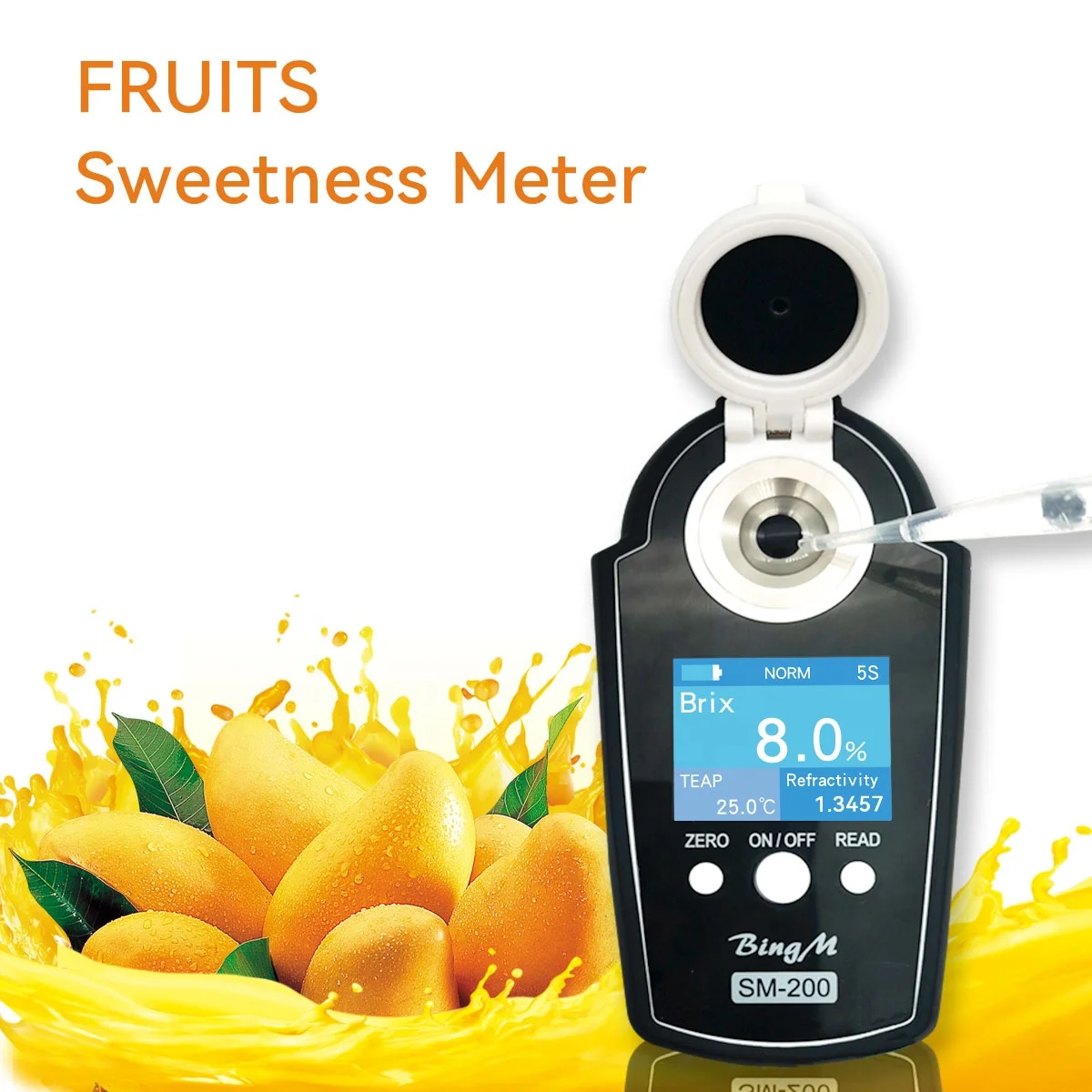 High Precision Digital Refractometer Sugar Brix Refractometer Sugar Meter for juice food and beverage Handy refractometers