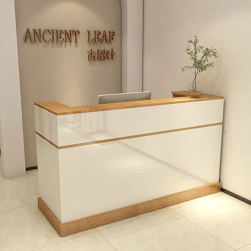 Writing Cosmetics Reception Desk Beautician Advertising Table Reception Desk Business Hall Theke Rezeption Luxury Furniture