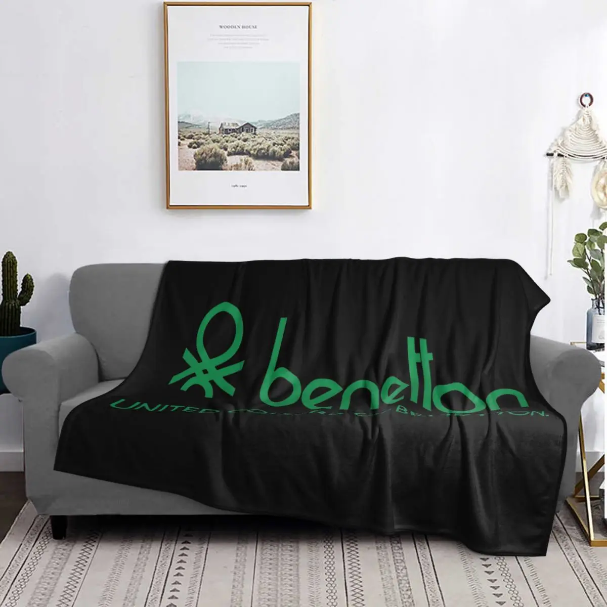 Cores unidas de benetton cobertores macio quente flanela lance cobertor cama para cama sala de estar piquenique viagem casa sofá
