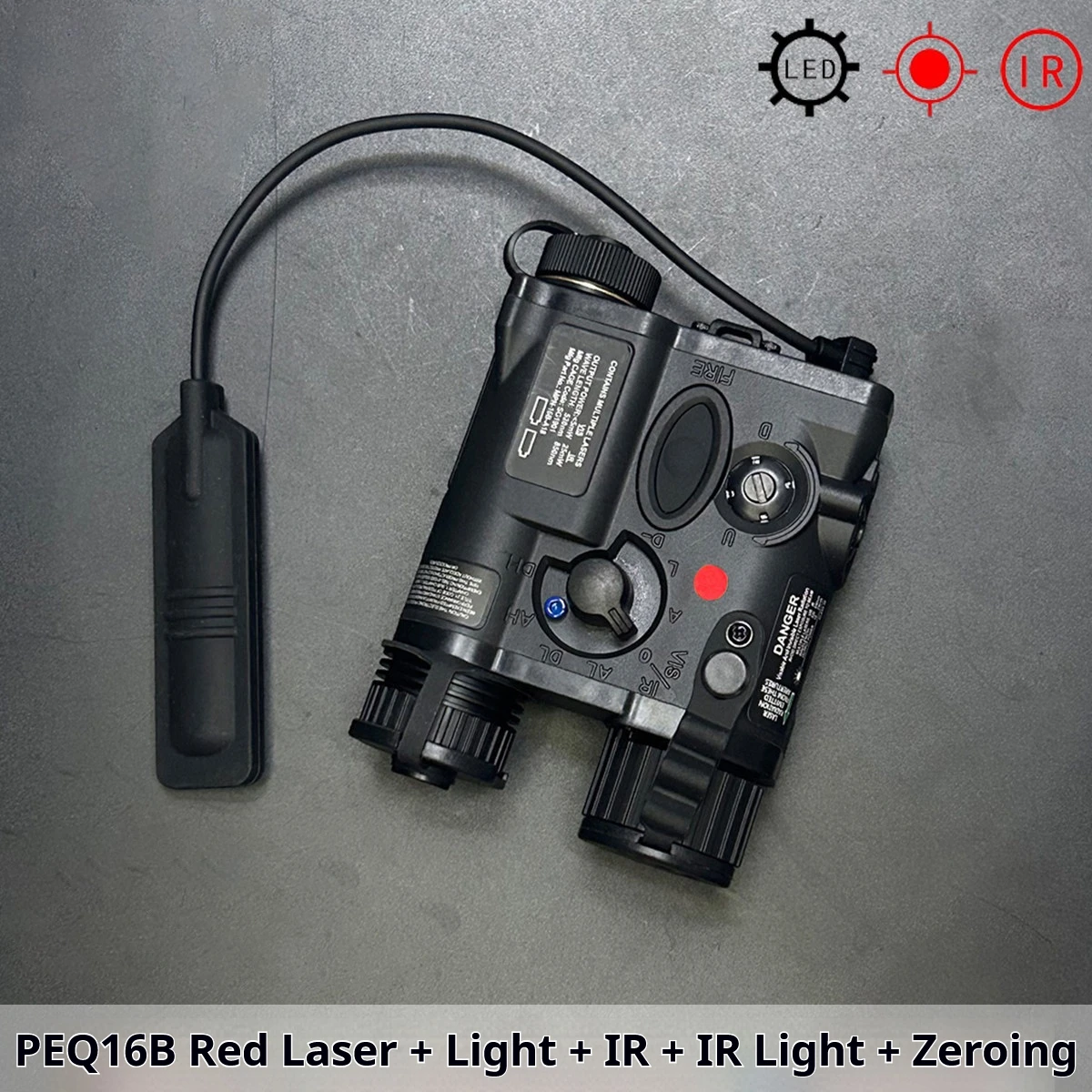 Outdoor Multifunctional PEQ16B Indicator Red/Green Laser Pointer IR Infrared Tactical Flashlight Compatible with M300 And M600
