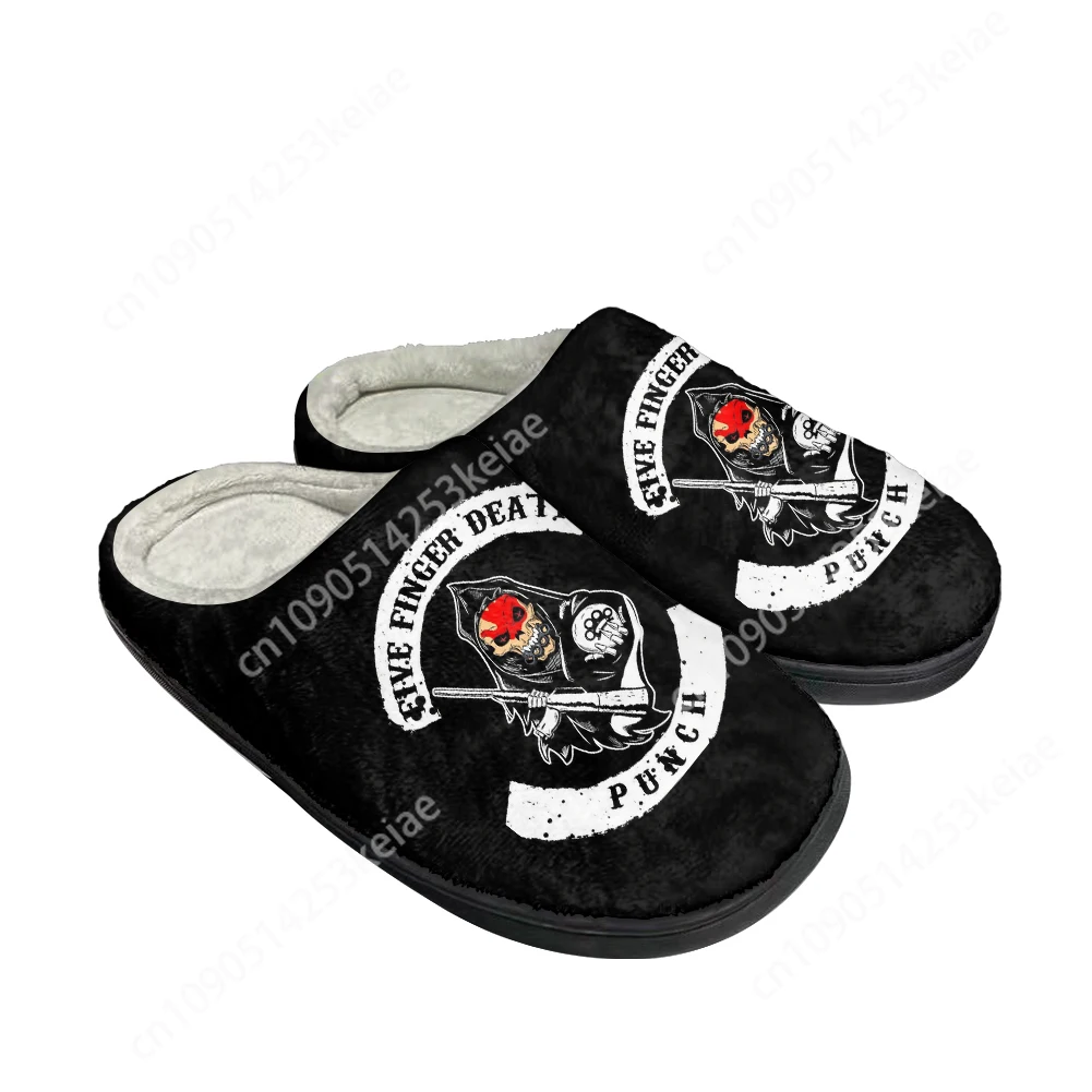 Hot Five Finger Death Punch Cotton Custom Slippers Mens Womens Sandals Plush Casual Keep Warm Shoes Thermal Comfortable Slipper