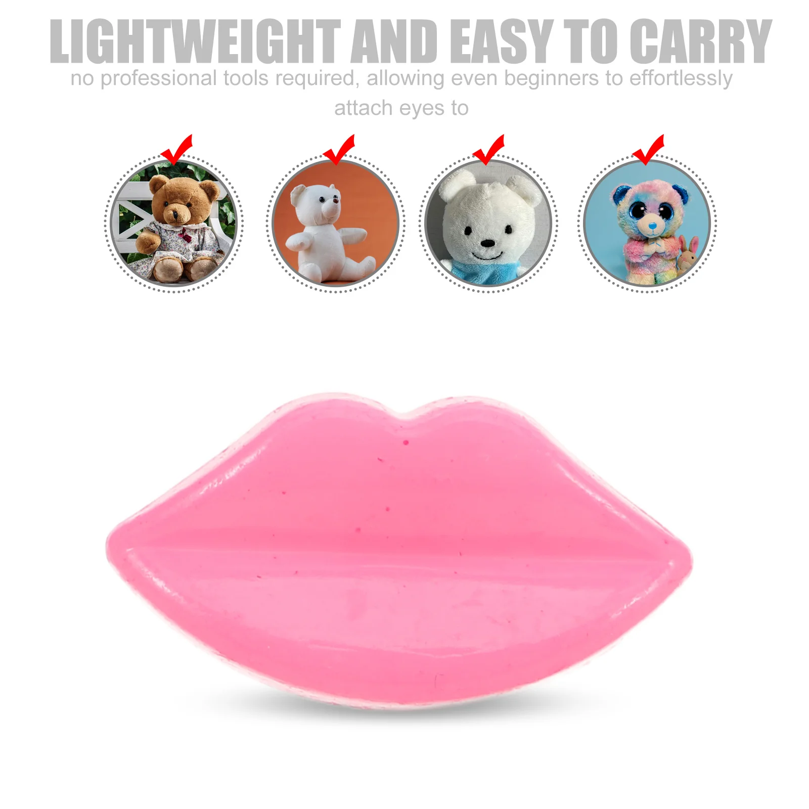 Bottoni in plastica a forma di labbro da 100 pezzi per la produzione di marionette fai da te, forniture artigianali, piccolo accessorio di ricambio di sicurezza