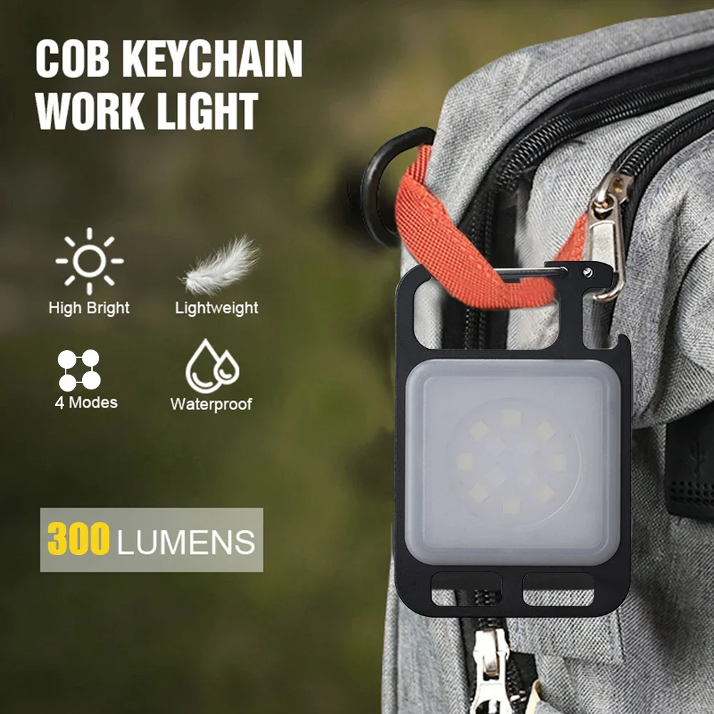 Mini Glare COB Keychain Light USB Charging Emergency Lamps Strong Magnetic Repair Work Outdoor Camping flashlight