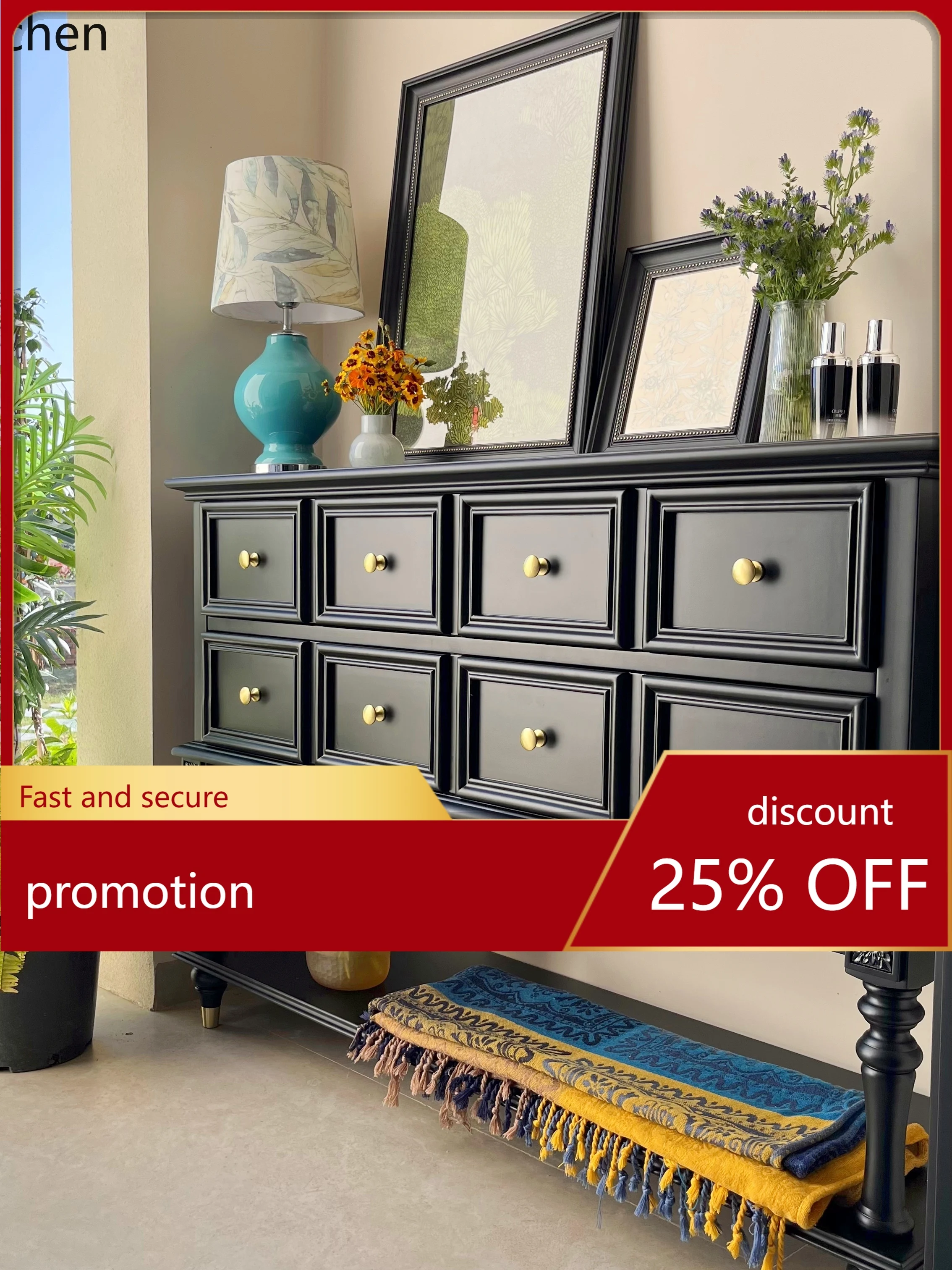 

YFY Solid Wood Entryway Cabinet Living Room Hallway Chest of Drawers Partition Cabinet Screen Wall-Mounted Storage Rack