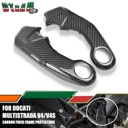 For DUCATI Multistrada V4/V4S/Pike Peak/Rally/RS 2021-2023 2024 Carbon Fiber Motorcycle Frame Covers Protector Side Panels Gloss