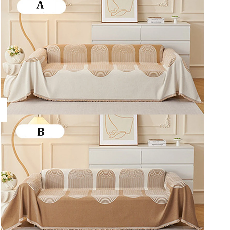Beige Chenille Home Sofa Towel Living Room Sofas Blanket Cover Sofa Furniture Decor Tapestry Couch Cover Four Season