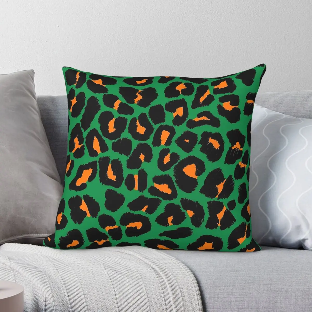 Green Orange Leopard Spots Square Pillowcase Polyester Linen Velvet Pattern Zip Decor Throw Pillow Case Home 18