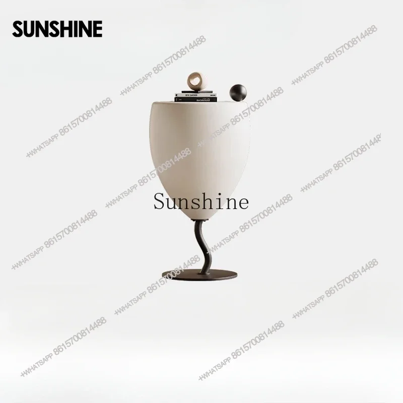 

French cream style art side few metal home living room sofa side table