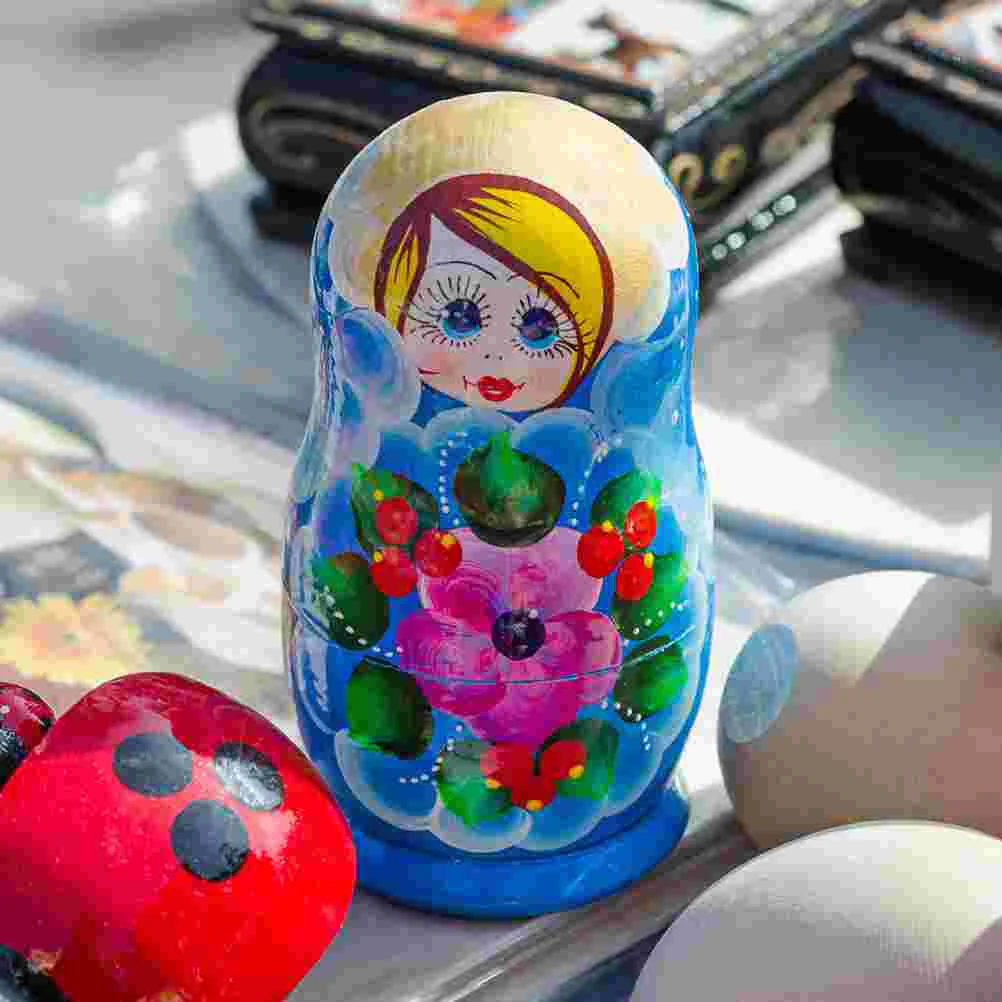 Puzzle Matryoshka Cuerpo blanco Niño Juguetes para niños Apilamiento de madera DIY Matrioska Pintura