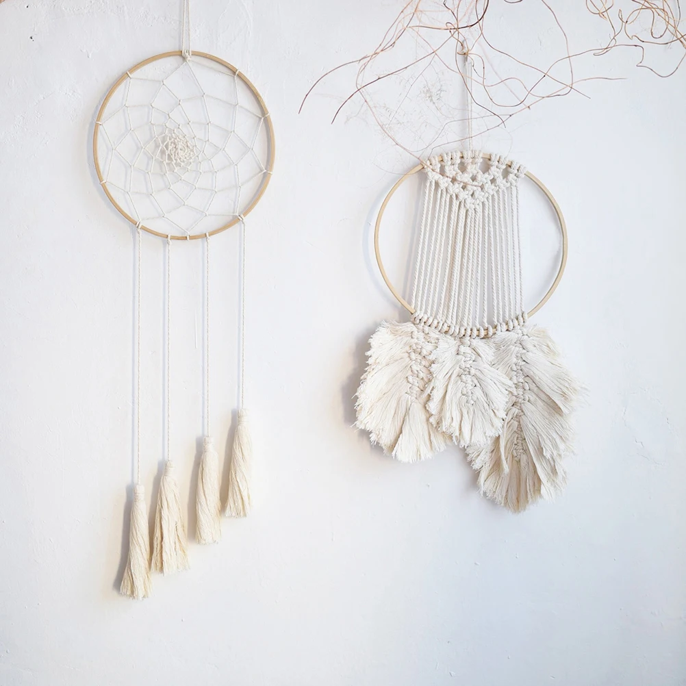 

20 Pcs Dream Catcher Bamboo Circle Dreamcatcher Ring for DIY Decoration Accessories Handcraft Metal Project