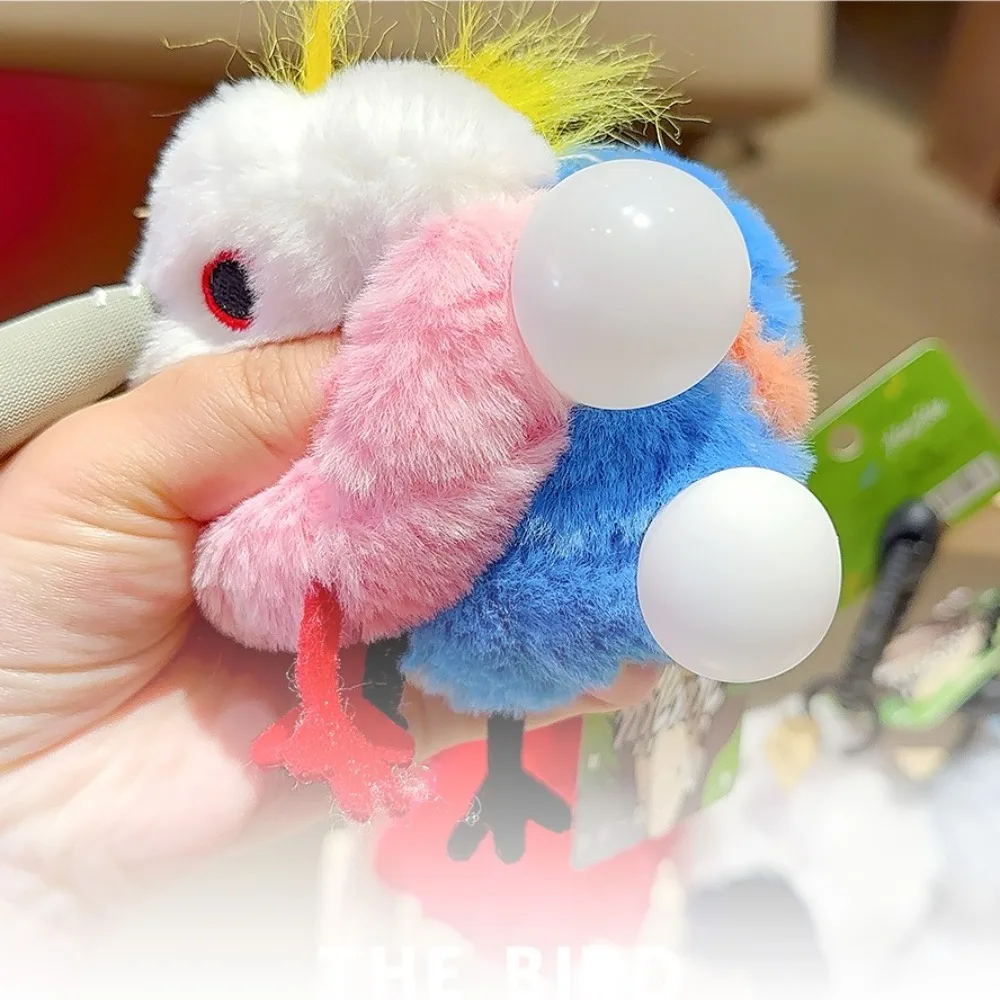 Portable Kawaii Egg Laying keychain Spit Bubble Cartoon Animals Plush Bird Keyring Creative Funny Backpack Pendant Unisex