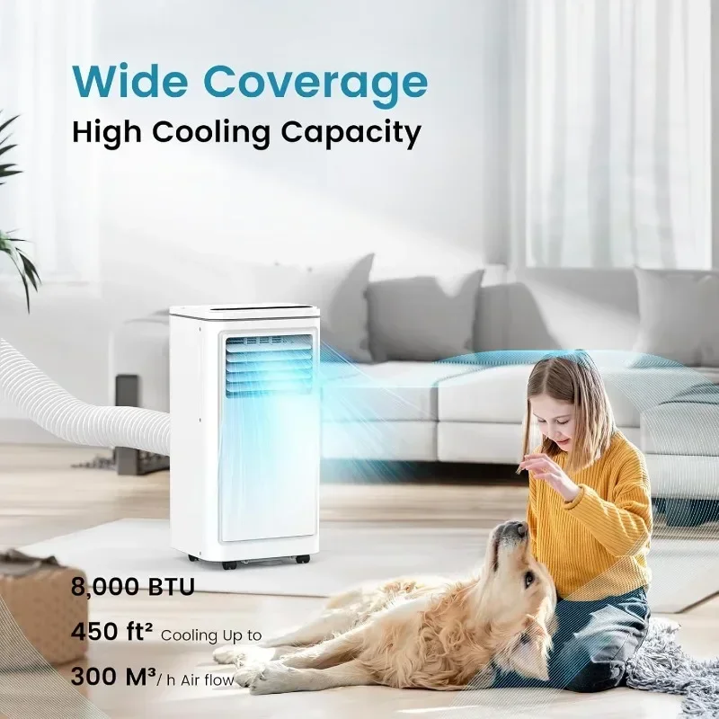 COWSAR Portable Air Conditioner Multi-Mode Room Air Conditioner with Remote Control Display Timer