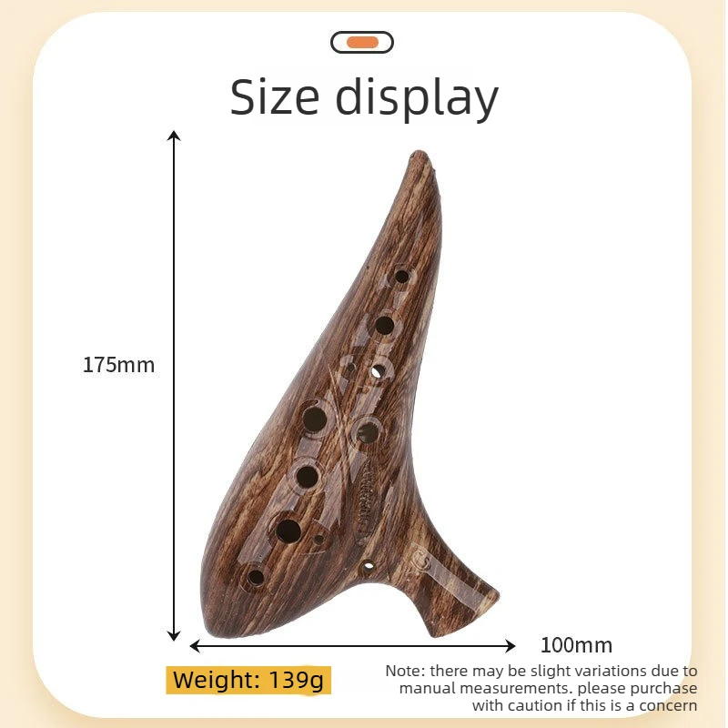 Ocarina de Resina de 12 Orificios, Instrumento Musical, Ocarinas en Tono Alto C, Ocarina Profesional de Resina para Amantes de la Música y Principiantes