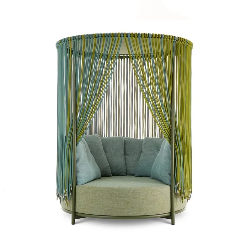 

Round leisure bed villa outdoor courtyard waterproof sunscreen rattan sofa B & B outdoor furniture