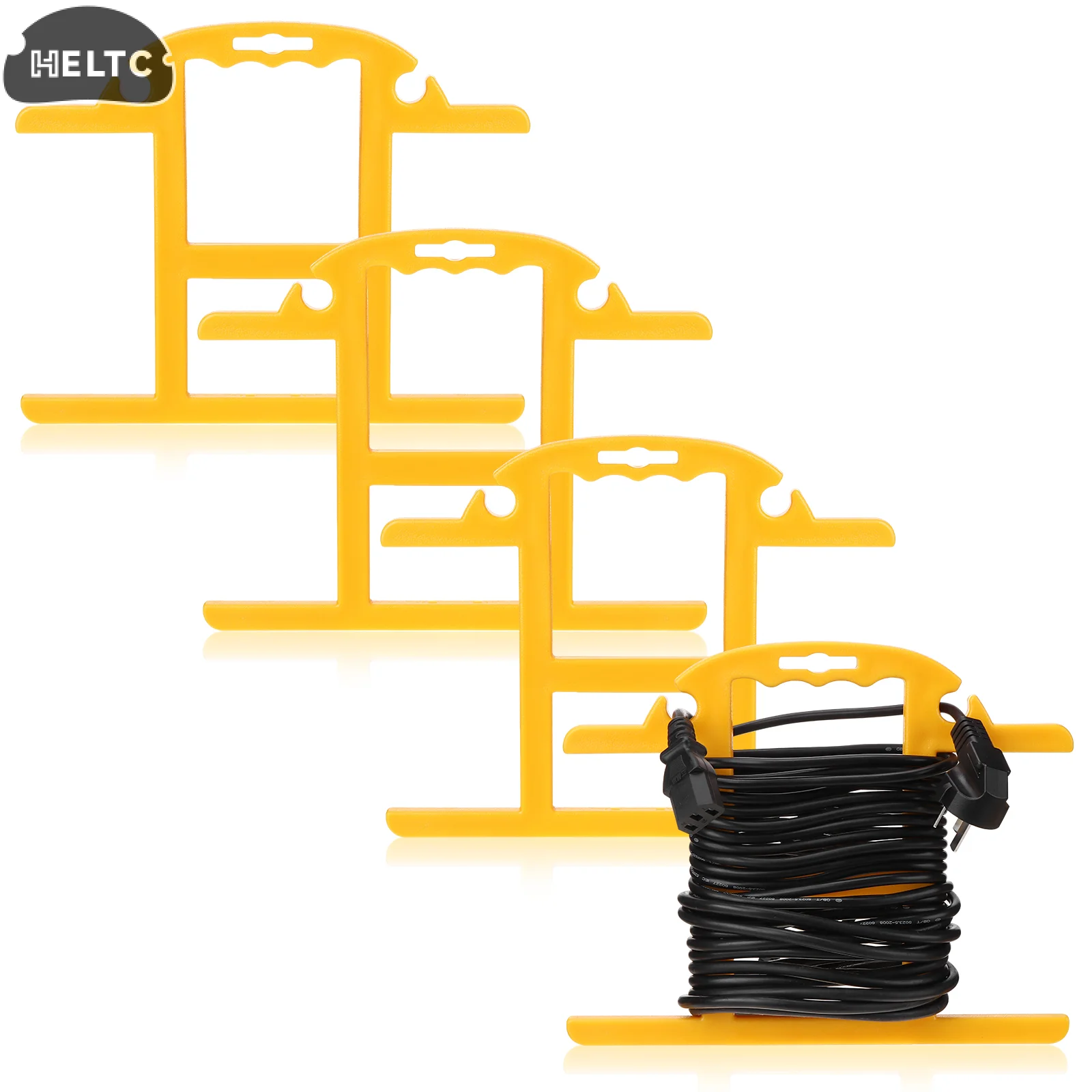 

4Pcs ABS Heavy Duty Extension Cord Storage Reel, Portable Cord Organizer, Yellow H-shape Wrap-Holds Extension Cord Winder For In