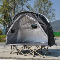 Solo Outdoor Camping Portable Camping Bed Tent Folding Awning off Ground Tent,CZX-884 Camping Tent Build on Cot or Use Alone