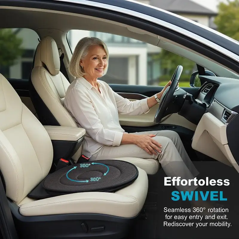 Innovative 360 Rotating Car Seat Cushion For Elderly Pregnant Women Designed For Universal Car Use