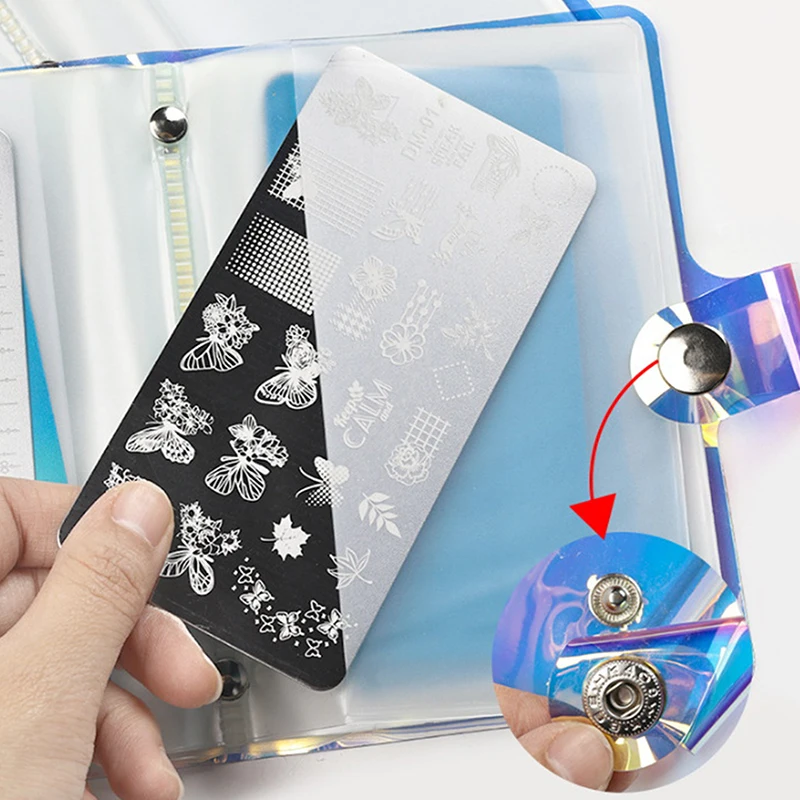 

[WHB] 1 шт. Прямоугольная сумка-органайзер для пластинок для стемпинга, на 40 слотов, для хранения гель-лаков и шаблонов для дизайна ногтей