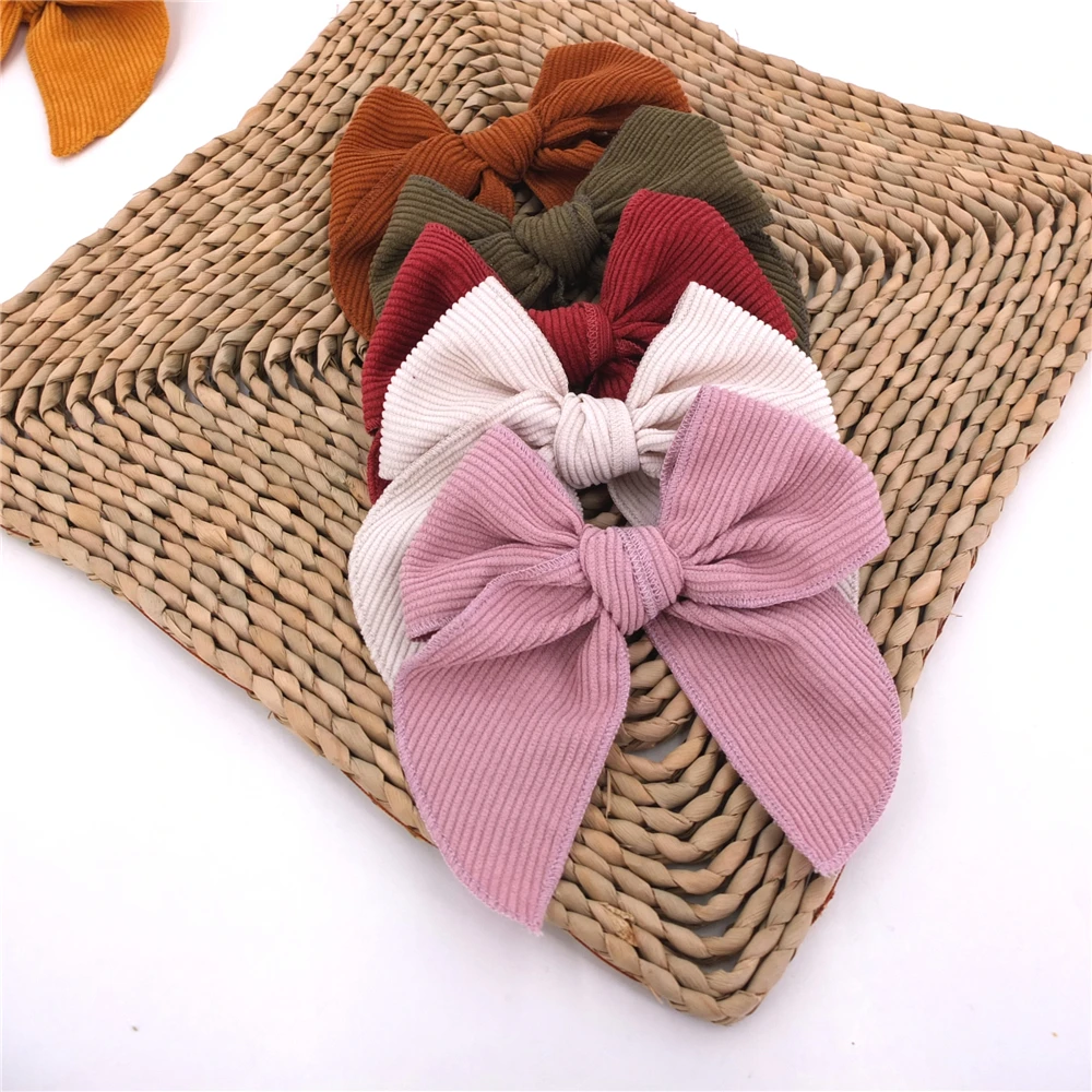 Corduroy Bow Hair Clips for Baby Girls Women Velvet Hair Bow Barrettes Toddler Kids Teen Girls Fable Bow Hair Accessories