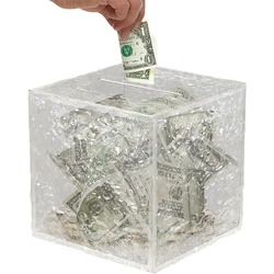 Stone acrylic piggy bank can not be opened diamond piggy bank only in can not be opened to withdraw money 12*12*12cm