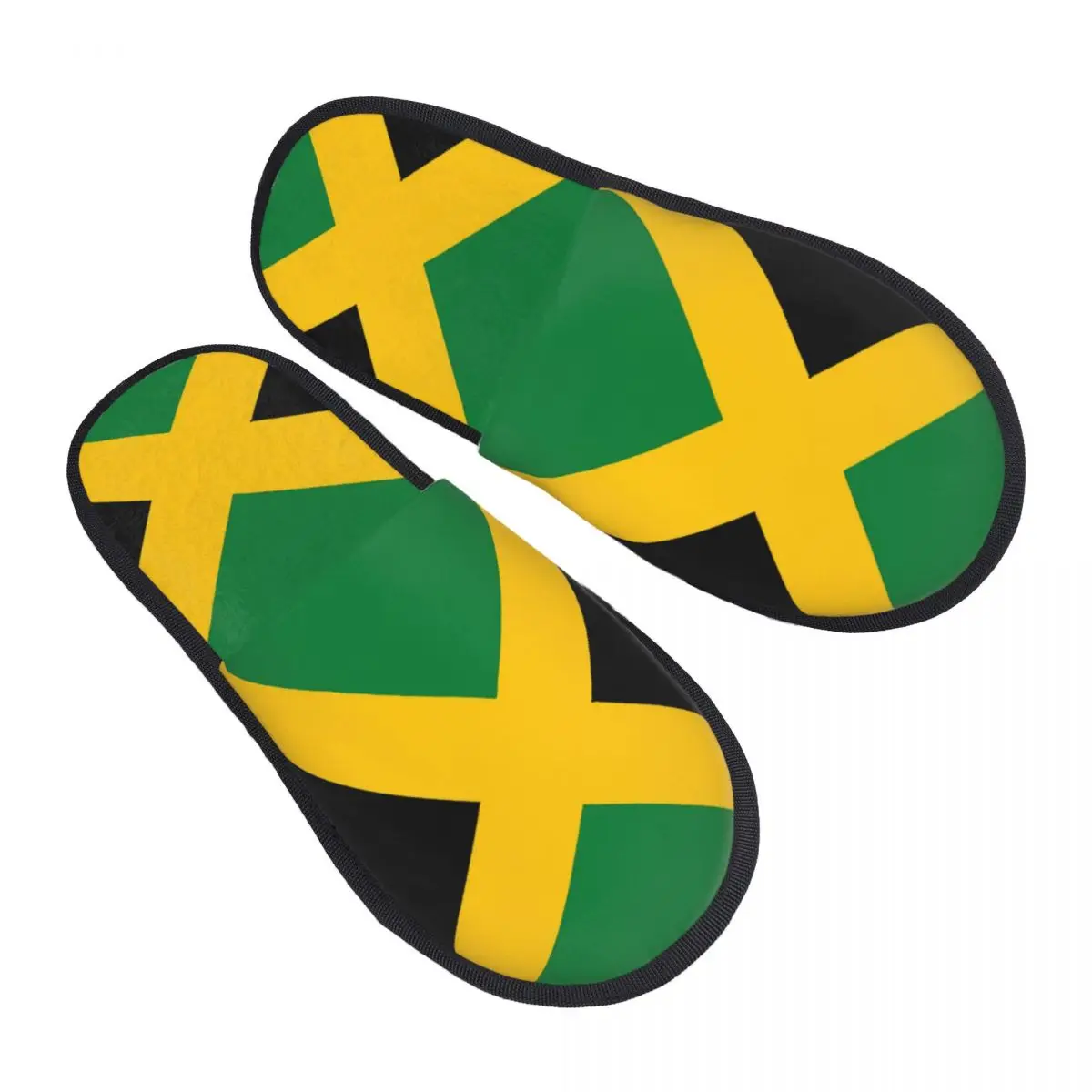 Custom Jamaican Flag Soft Memory Foam House Slippers Women Patriotism Comfy Warm Anti-skid Sole Slipper