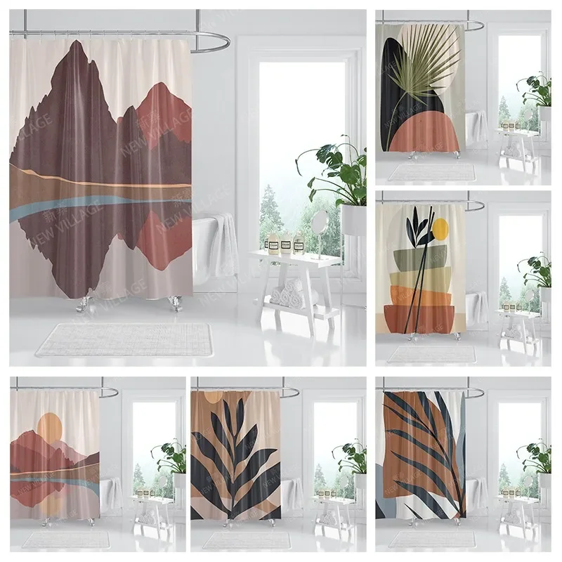 

Waterproof fabric shower curtains Bathroom curtain accessories 180x200 Bath curtain for shower 240*200 nordic boho decoration