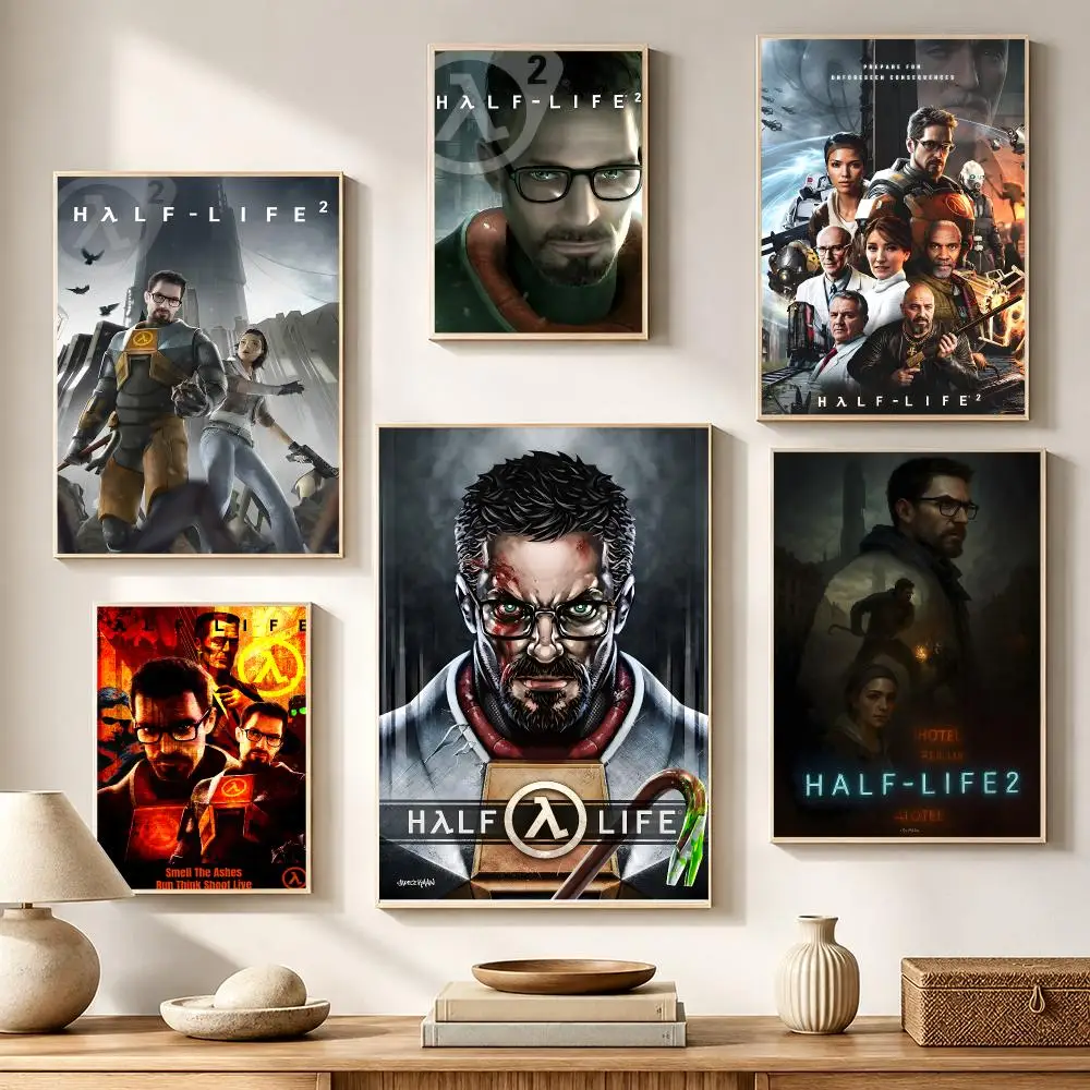 Sci-Fi Action Game Half-Life Poster High-definition waterproof stickers, suitable for home décor, gifts, and holiday decorations