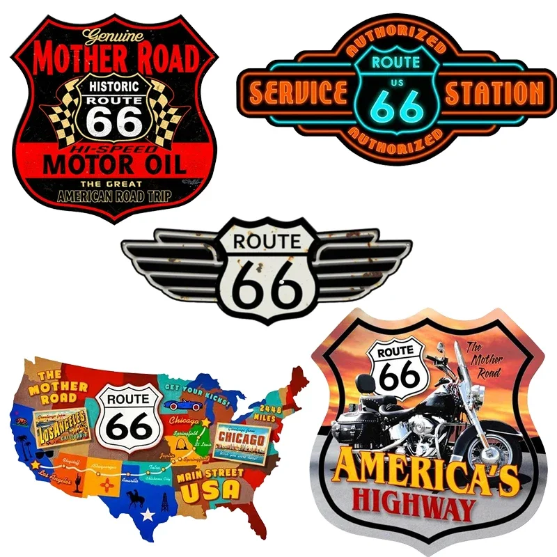 

Route 66 Service Sign JDM Car Sticker Windshield Bumper Motorcycle Helmet Decal High Quality KK Car Accessories