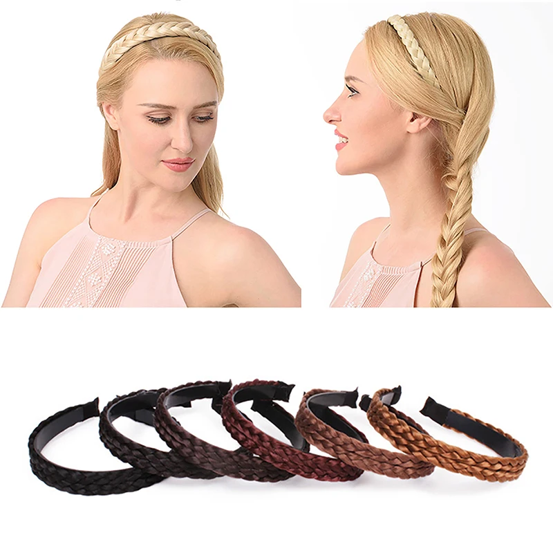 Fishbone warkocz leniwa peruka skręcona opaska damska opaska do włosów spinka do włosów Bohemia antypoślizgowe nakrycie głowy ślubne akcesoria do