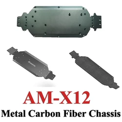 AM-X12 AM-D12 RC Car Spare Parts AM-D12 Special Upgrade 6061-T6 Material Chassis AM-X12 Metal Carbon Fiber Chassis