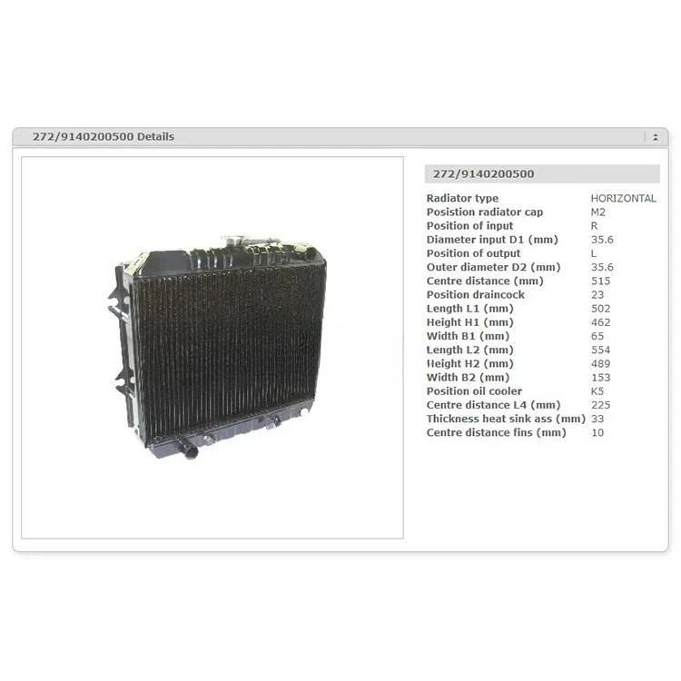 Quickly Delivery S4S Aluminum Radiator 91402-00500 For Mitsubishi Forklift Engine Spare Parts