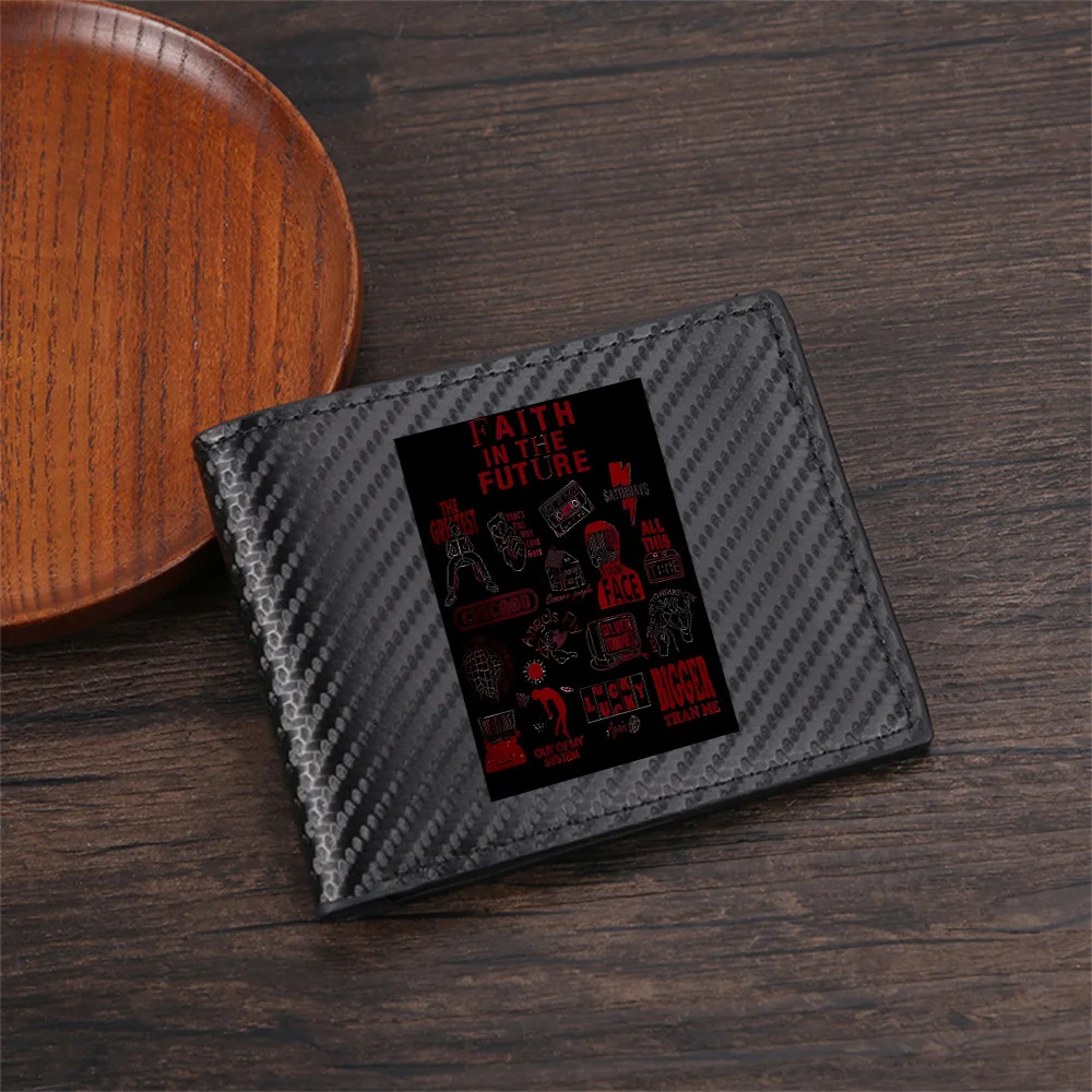 Future theme,music,angels,time,face,bigger Men's Wallets Simple Business Modern Stylish Printing Design Gifts For Father Boyfrie