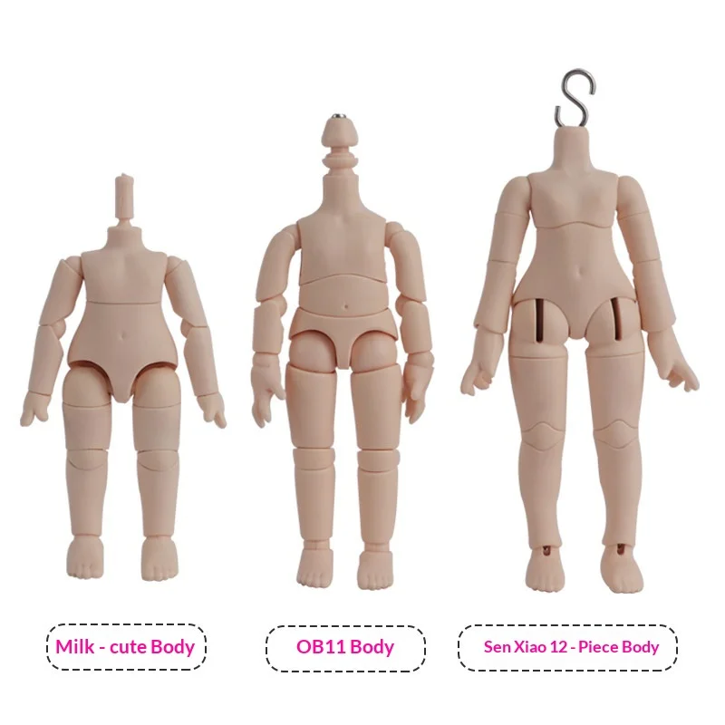 Cute Chibi Doll Body 8cm 1/12 Scale Compatible Clay Articulated Figure Movable Joints White Skin Ton Doll Accessories GSC Custom