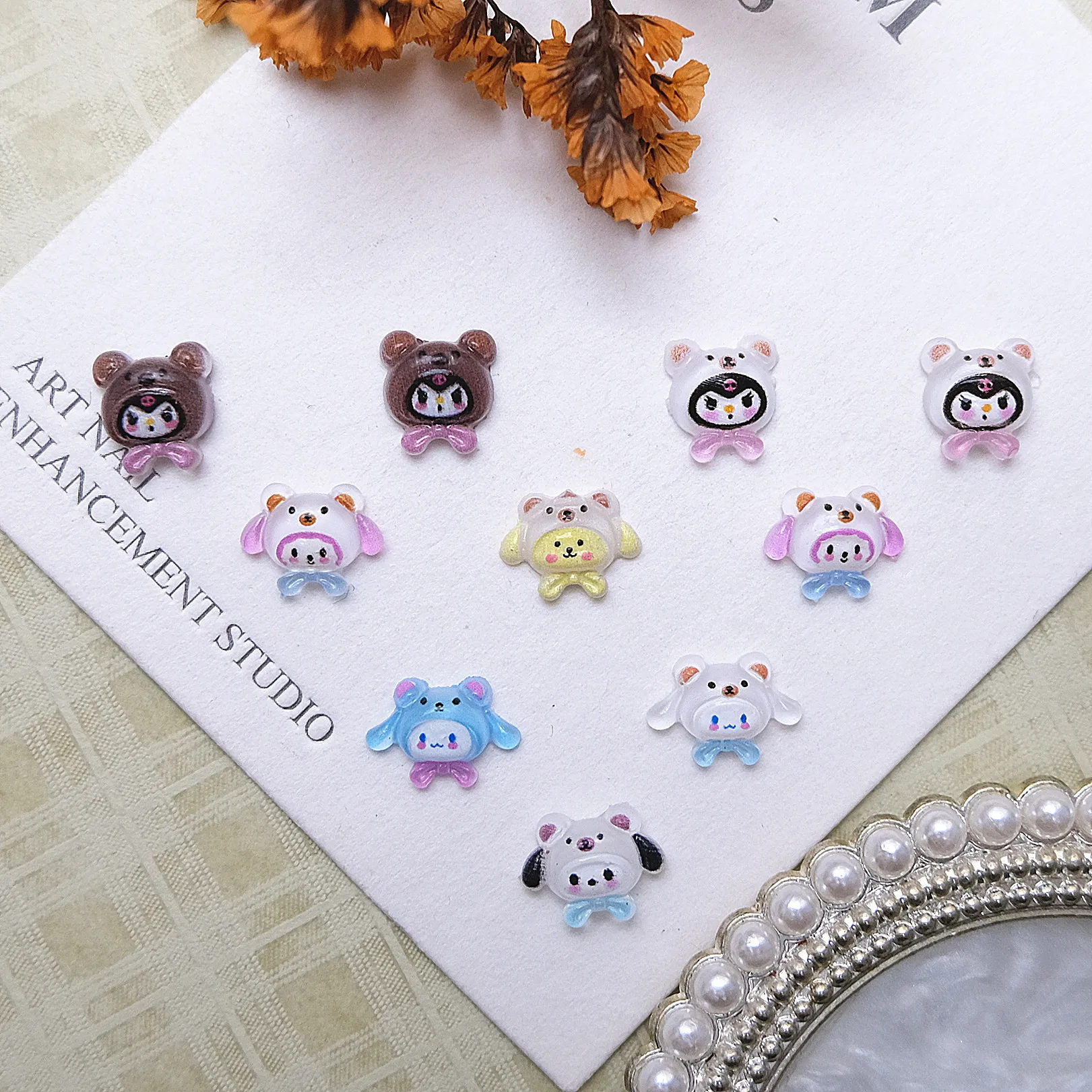 

100Pcs KT cat Nail Charms Set - Cute 3D Resin Nail Art Decorations for Kawaii Manicures